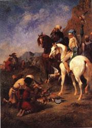 Eugene Fromentin Falcon Hunting in Algeria;The Quarry Sweden oil painting art